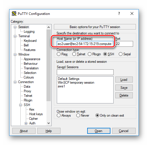 Putty Configuration 1