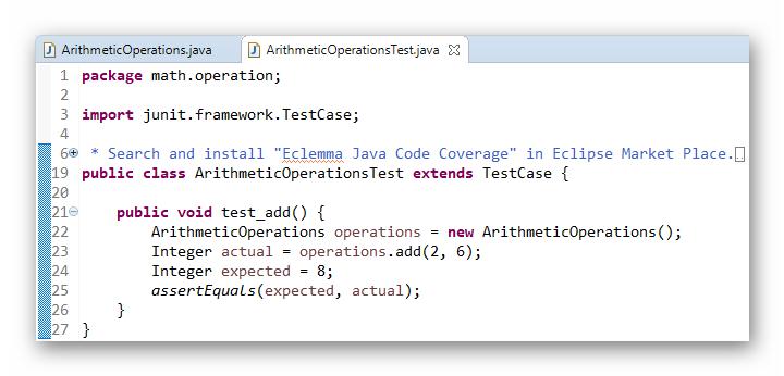 Java class ArithmeticOperationsTest