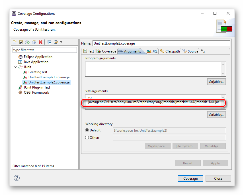 Eclipse UnitTestExample2 coverage run 3